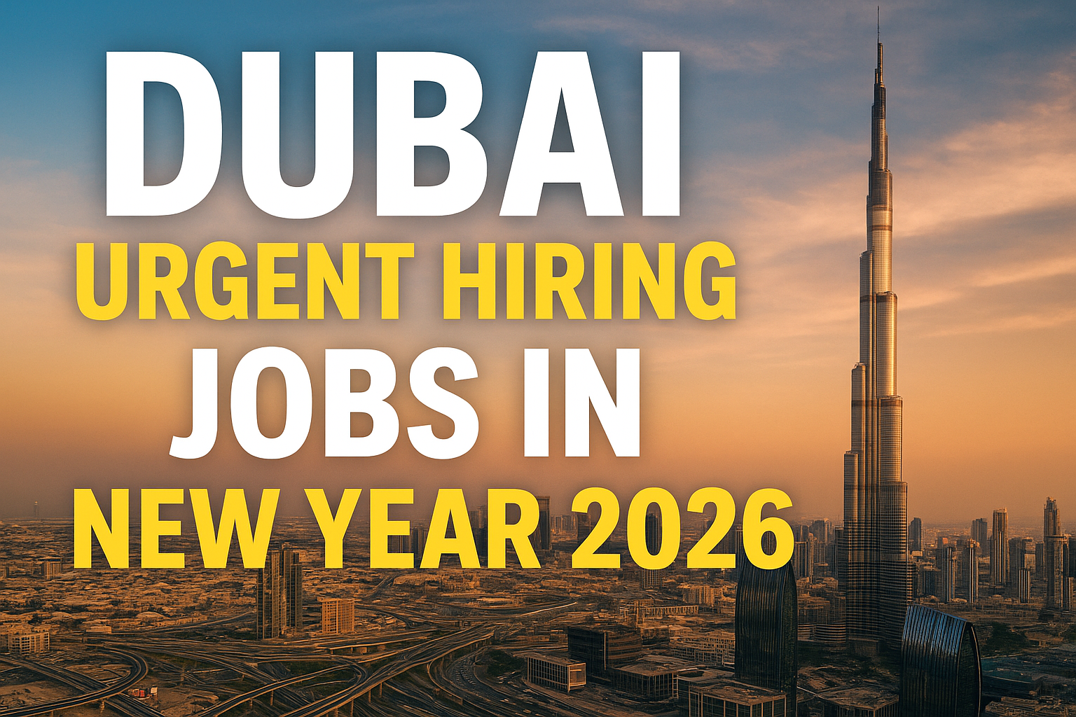 Dubai Urgent Hiring Jobs in New Year 2026 – Your Complete Guide