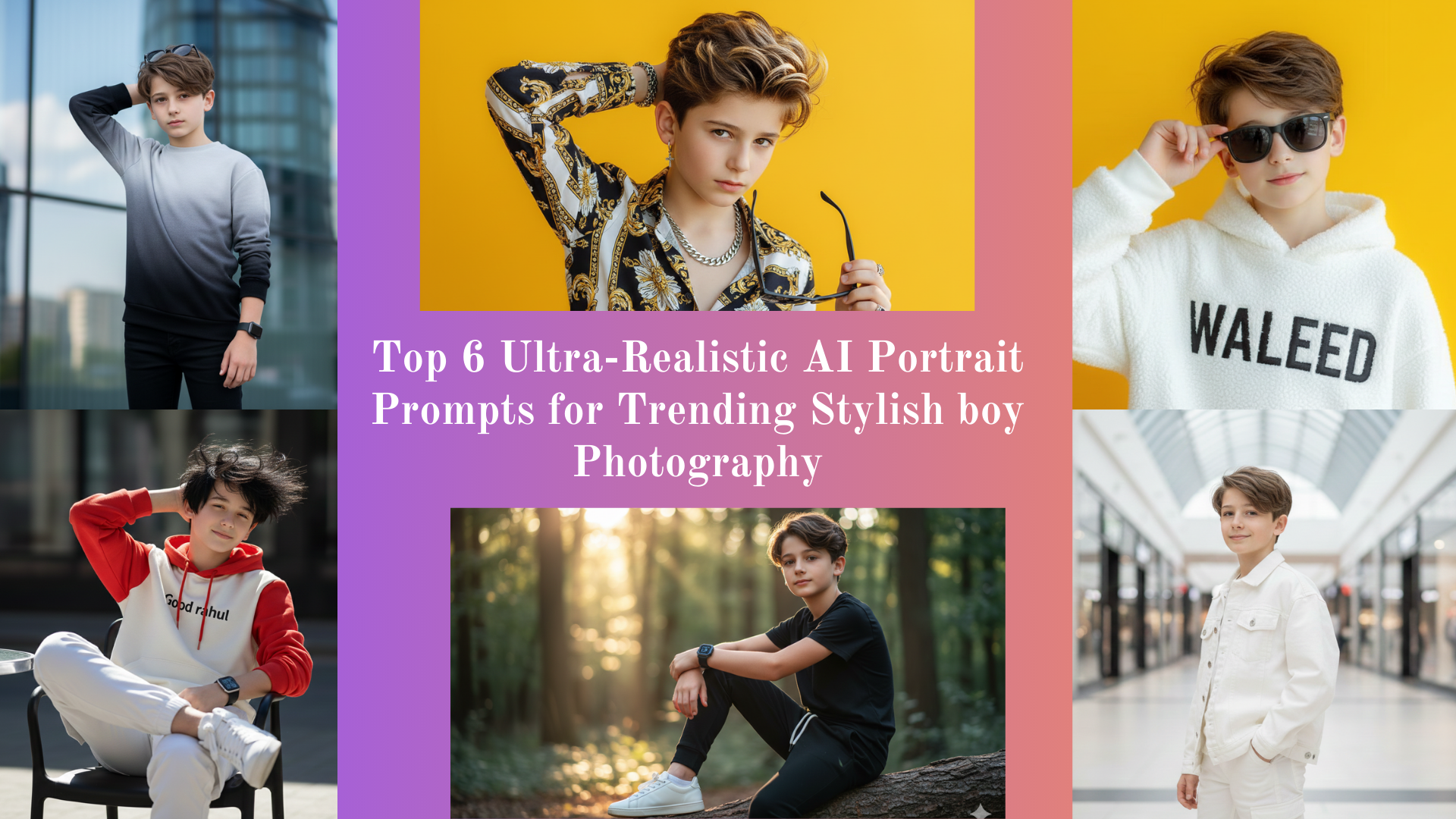Top 6 Ultra-Realistic AI Portrait Prompts for Trending Stylish boy Photography